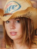 Country girl Diddy strips out of her cute lil outfit showing off her perky tits